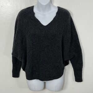 QI‎ cashmere Charcoal Gray Dolman Sleeve Cashmere Sweater Size XS/S